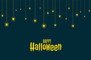 Düşen örümceklerle dolu düz cadılar bayramı kartı