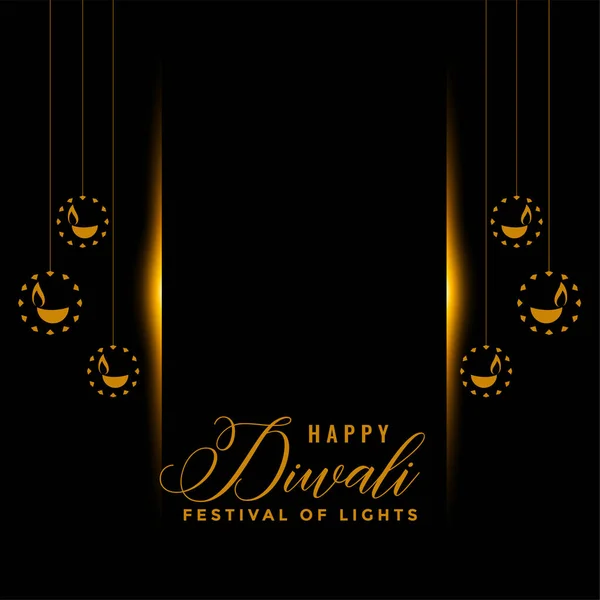 Design Carte Festival Diwali Noir — Image vectorielle
