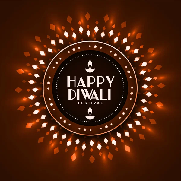 Brillant Heureux Diwali Festival Carte Design — Image vectorielle