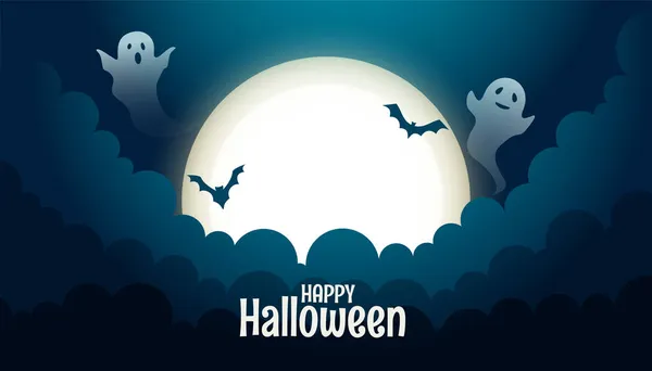 Carte Fantôme Effrayant Pour Festival Halloween — Image vectorielle