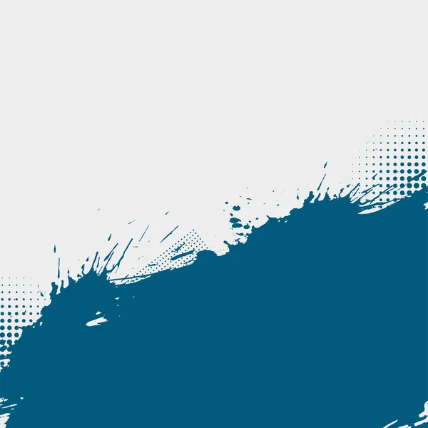 青と白のインクのスプラッタグランジハーフトーンの背景 — ストックベクタ