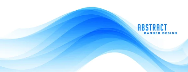 Zvlněný Abstraktní Modrý Banner Design — Stockový vektor