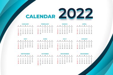 iş stili 2022 Yeni Yıl Takvimi Tasarımı