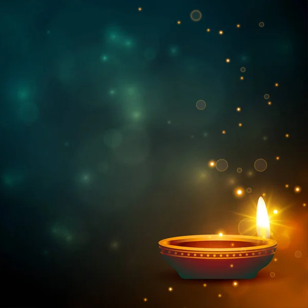 Güzel Renkler Diwali Diya Parlak Arka Plan — Stok Vektör