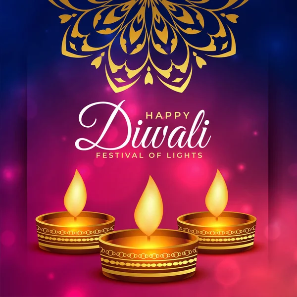Fröhlicher Diwali Gruß Mit Schönen Farben — Stockvektor
