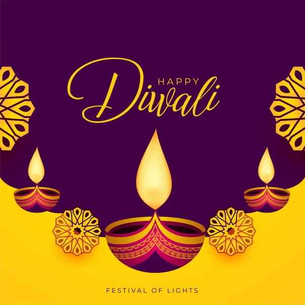 Traditional Happy Diwali Decorative Card Design — Stock Vector