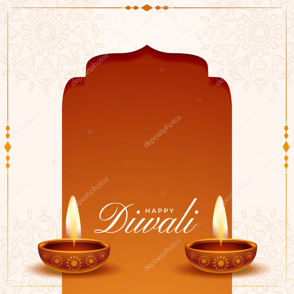 happy diwali holiday background with diya oil lamp