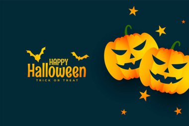 Gülen korkunç balkabaklarıyla ve yıldızlarıyla cadılar bayramı arkaplanı