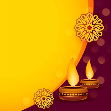 Hindistan stili dekorasyonda güzel mutlu diwali arka planı