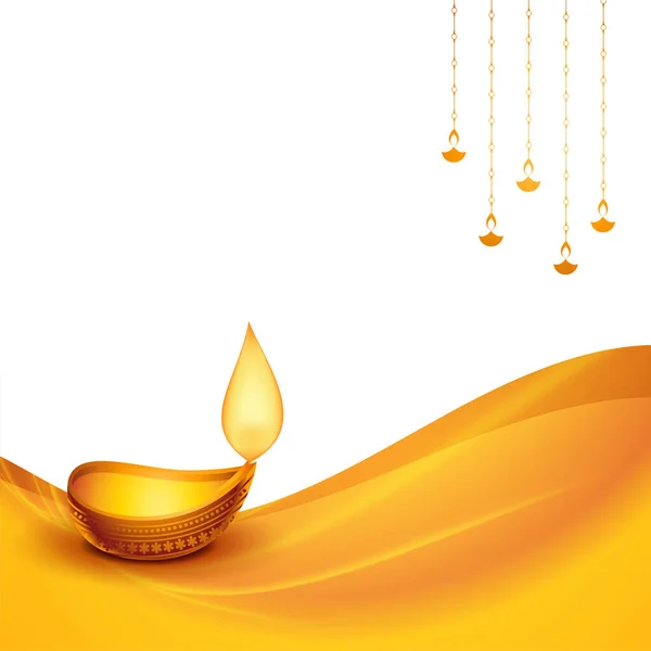 Happy Diwali Festival Achtergrond Gouden Kleur — Stockvector