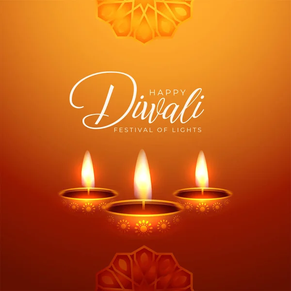 Fundo Festival Diwali Com Lâmpadas Óleo Diya —  Vetores de Stock