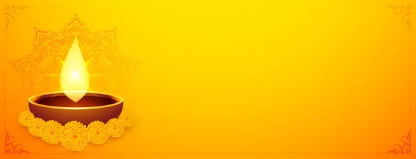 Желтый Баннер Фестиваля Дивали — стоковый вектор