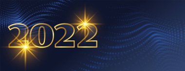 şık 2022 premium altın sarısı pankart tasarımı