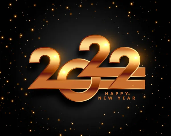 2022 Gouden Sprankelende Nieuwjaar Achtergrond Ontwerp — Stockvector