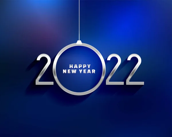 2022 Szczęśliwego Nowego Roku Srebro Niebieskie Tło — Wektor stockowy