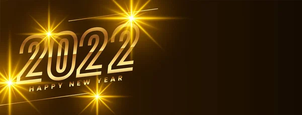 Χρυσό Ευτυχισμένο Νέο Έτος 2022 Γιορτή Αφρώδη Banner — Διανυσματικό Αρχείο