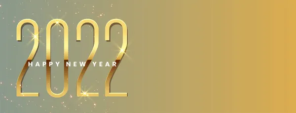 2022 Zlatý Šťastný Nový Rok Prapor Textovým Prostorem — Stockový vektor
