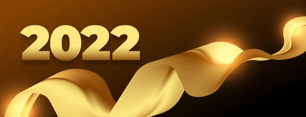 2022 Zlaté Vlnité Slavnostní Banner Design — Stockový vektor