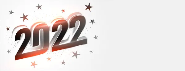 Style 2022 New Year Banner Stars — Stock Vector
