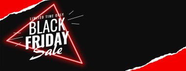 Yırtık kağıt tasarımı ile Kara Cuma indirimi afişi