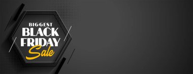 3d geometrik stil Kara Cuma indirimi afişi