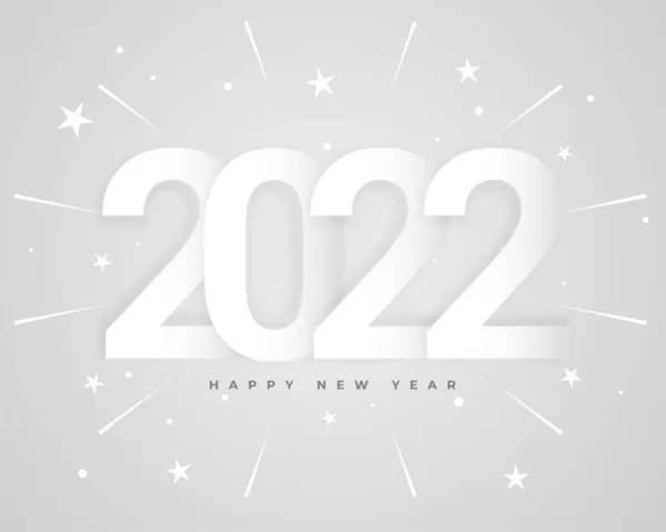 Elegant White 2022 New Year Celebration Background — Stock Vector