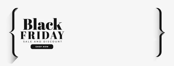 Minimalist Style Black Friday Sale Classic Wide Banner — Stock Vector