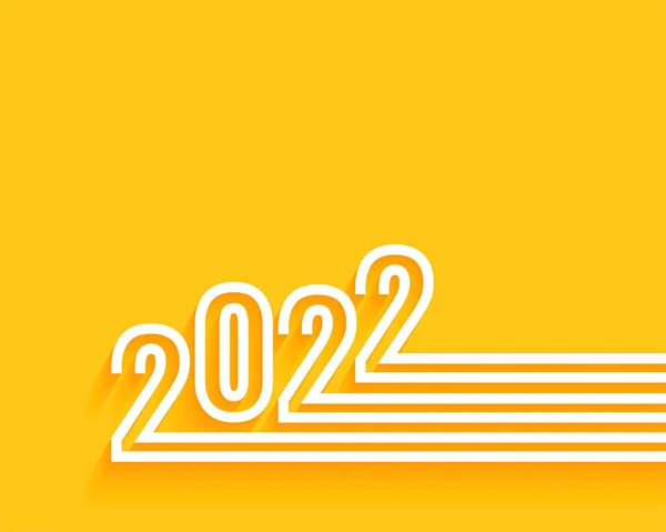 Feliz Ano Novo 2022 Fundo Minimalista Amarelo — Vetor de Stock