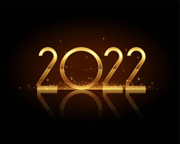2022 Heureuse Année Nouvelle Célébration Étincelante Dorée Salutation — Image vectorielle