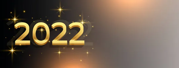 2022 Sparkling New Year Banner Glowing Lights — Stock Vector