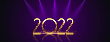 2022 Yeni Yıl Odak Işıklı Altın Sancak