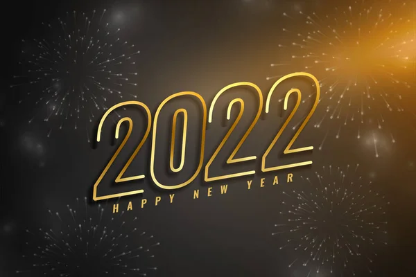 2022 Happy New Year Desain Latar Belakang Berkilau Emas - Stok Vektor
