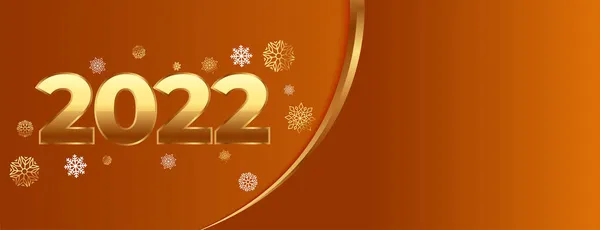 Golden New Year 2022 Effect Snowflakes Text Space — Stock Vector