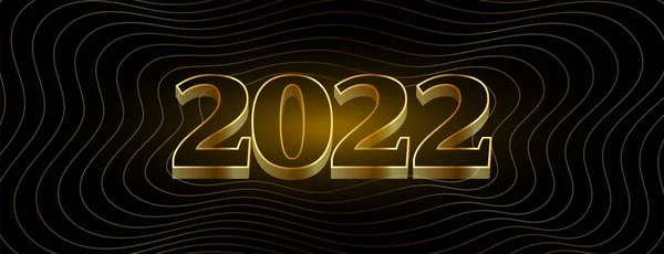 Creativo 2022 Nuovo Anno Dorato Effetto Testo — Vettoriale Stock