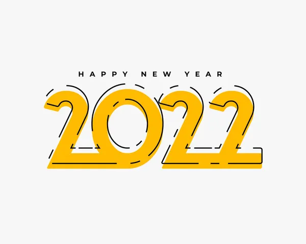 Flat 2022 New Year Memphis Style Card Design — Stock Vector