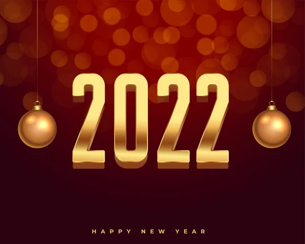 Happy New Year 2022 Holiday Greeting Card Design — Stock Vector