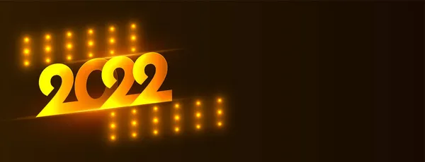 Estilo Fiesta Año Nuevo 2022 Luces Banner — Archivo Imágenes Vectoriales