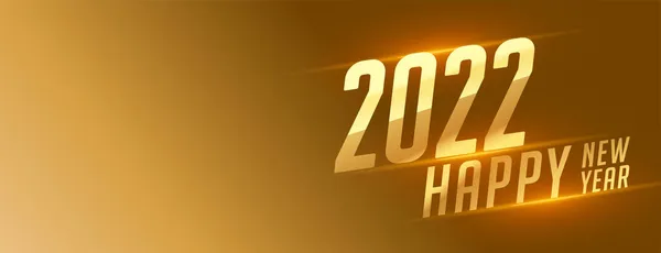 Happy 2022 New Year Golden Text Banner Design — Stock Vector