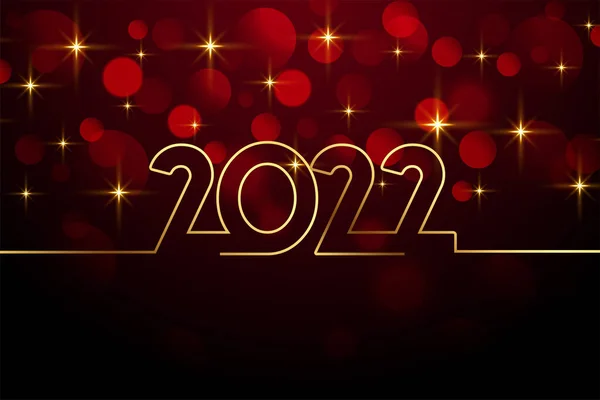 2022 Nieuwjaar Behang Met Gouden Lijn Tekst Sterren — Stockvector