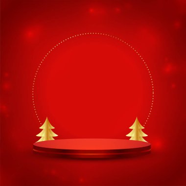 Ürün gösterimi için podyumu olan noel arkaplanı