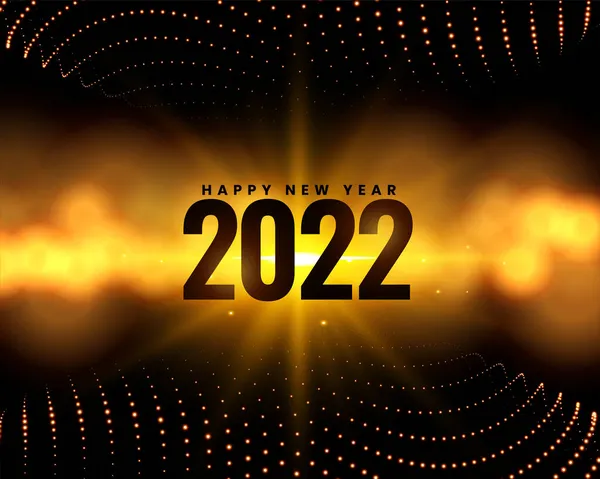 Ano Novo Feliz Brilhante 2022 Fundo Dourado — Vetor de Stock