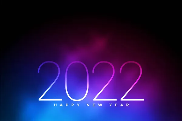 Νέο Έτος 2022 Κάρτα Εφέ Καπνού Χρώματα — Διανυσματικό Αρχείο