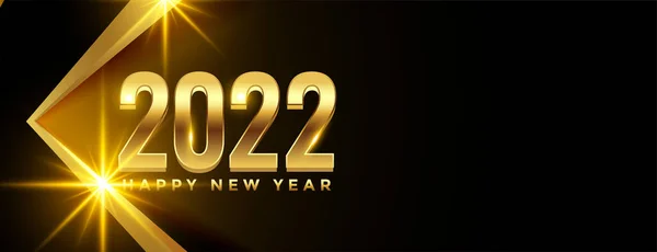 Золотий 2022 Блискучий Новий Рік Дизайн Банера — стоковий вектор