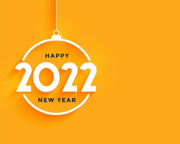 Szczęśliwego Nowego Roku Kartka 2022 Świątecznym Stylu Ball Pomarańczowy Tło — Wektor stockowy