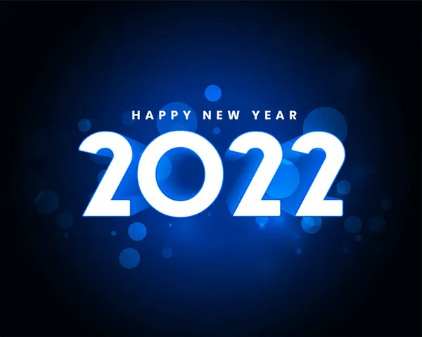 2022 Szczęśliwy Nowy Rok Niebieski Tło Stylu — Wektor stockowy