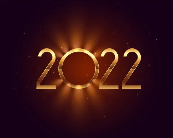 2022 Boldog Évet Fény Izzó Háttér — Stock Vector