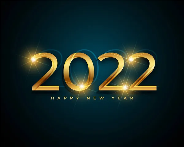 Feliz Ano Novo 2022 Design Saudação Dourada — Vetor de Stock