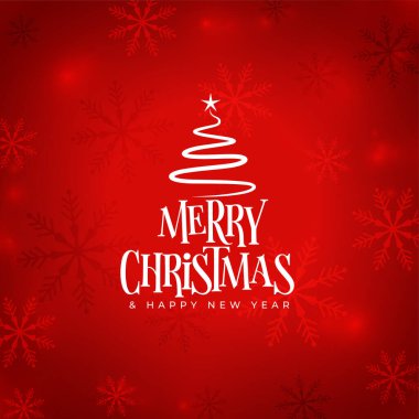 Mutlu Noeller kırmızı kar taneleri arka planda elle çizilmiş xmas ağacı