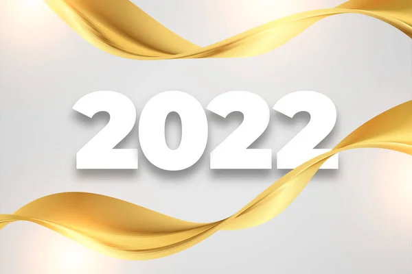 2022 Новий Рік Золотий Хвилястий Дизайн Фону — стоковий вектор