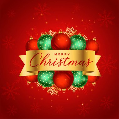 gerçekçi noel baloları dekorasyon tebrik kartı tasarımı